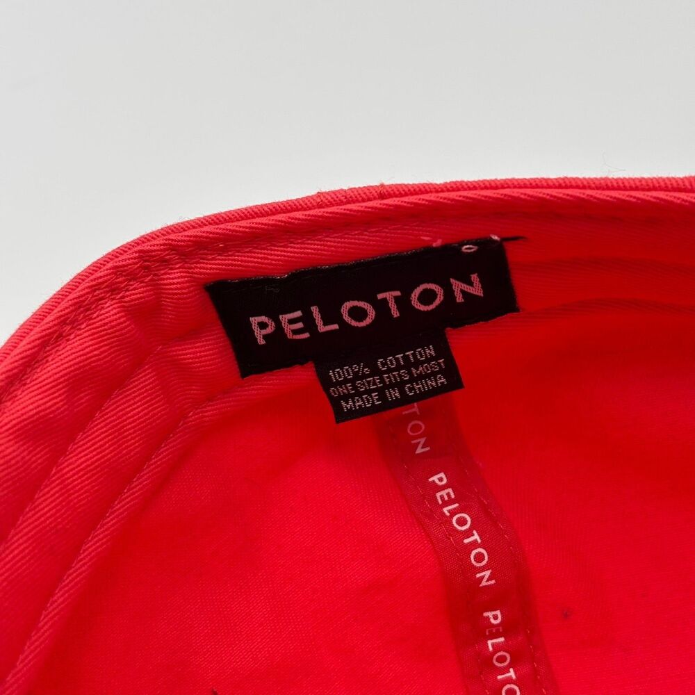 Peloton Baseball Cap Red Tonal Logo 100% Cotton Adjustable Strap - Picture 6 of 9